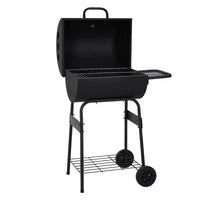 72cm Charcoal BBQ Grill with Thermometer, Side Shelf & Wheels