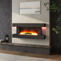 52 Inch 7 Flames Color LED Surround Electric Fire Suite Fireplace with WiFi Connection Remote Control