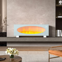 43 Inch 7 Flame Colors Wall Mounted Freestanding Electric Fire Fireplace with WiFi Remote Control