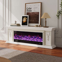 70 Inch 7 Flame Colors Adjustable Electric TV Stand Electric Fireplace with Remote Control