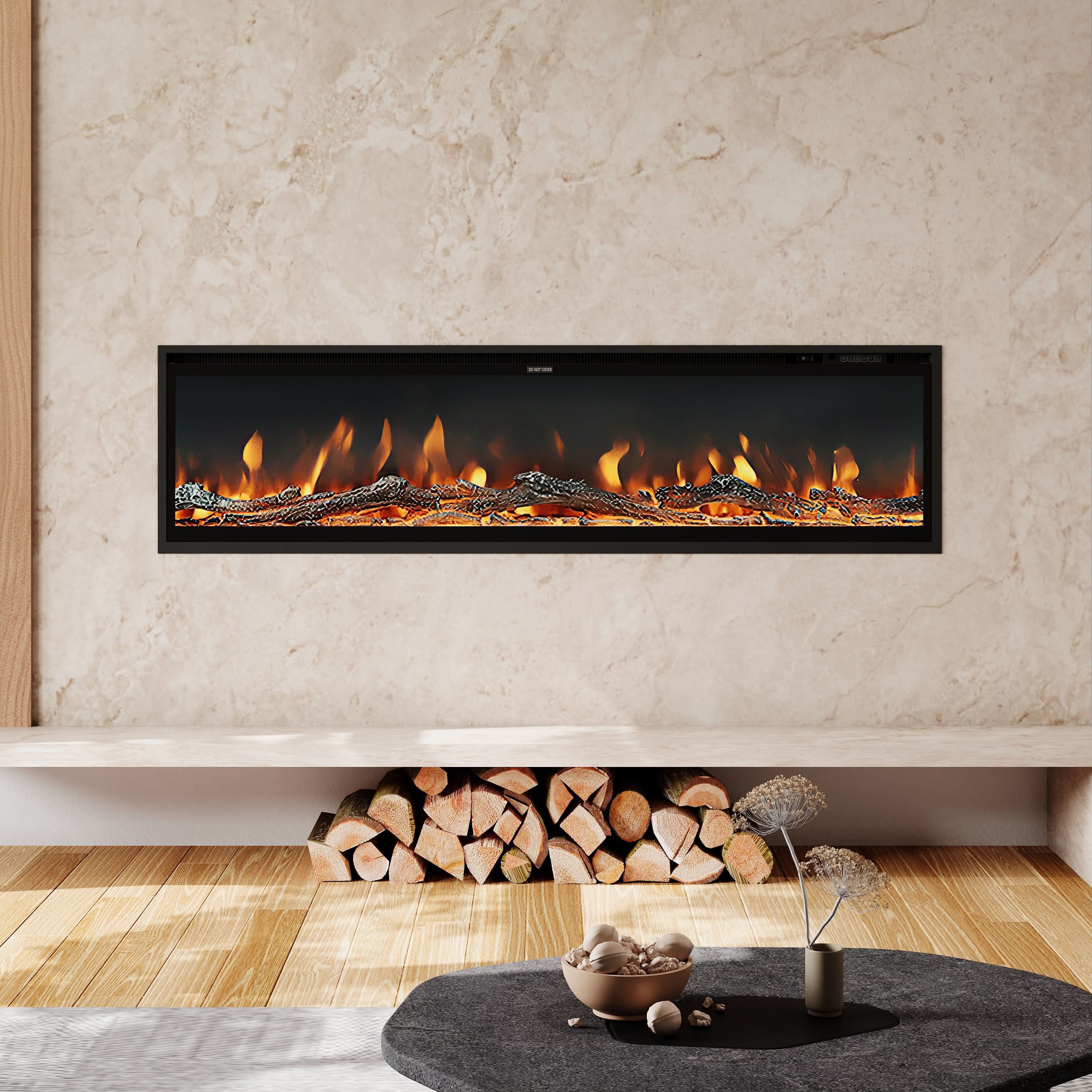 Sylvania Electric Fireplace 42/50/60 Inch Recessed Wall Mounted Freestanding Electrical Fireplace