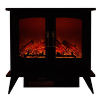 2000W Freestanding Electric Stove Heater LED Flame Log Wood Burner Effect Electric Fireplace