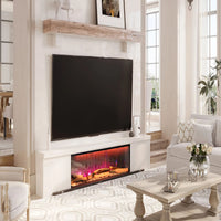 Electric Fireplace with Remote Control, Adjustable Flame Effects, and 12 Ambient Colours